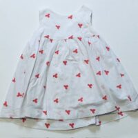 Robe blanche fleurs rouges + bloomer OBAÏBI – 18M