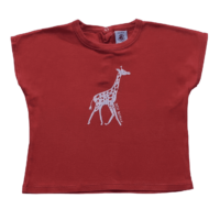 T-shirt orange motif girafe PETIT BATEAU – 24M