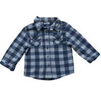 Chemise à carreaux bleus BOUT’CHOU – 12M