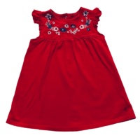 Robe rouge  brodée PETIT BATEAU – 18M