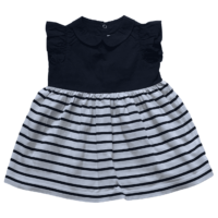 Robe bi matière bleu marine / blanc JACADI – 12M