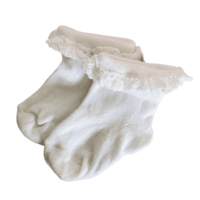 Lot de 2 paire de chaussettes blanches bord dentelle  – 15/18