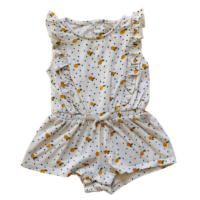 Combishort blanche pois et citrons KIABI – 6M