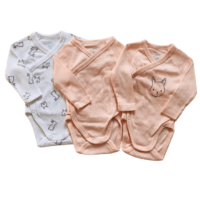 Lot de 3 bodies roses et blanc motifs lapins TEX – 0M