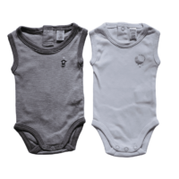 Lot de 2 bodies sans manches blanc/gris OBAÏBI – 1M