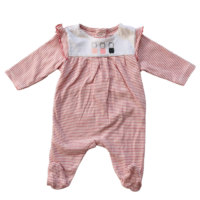 Pyjama coton blanc rayé rouge  OBAÏBI – 1M