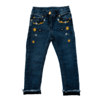 Pantalon jean fleurs brodées ORCHESTRA – 3A