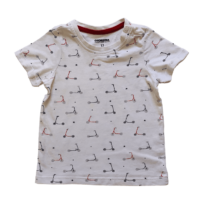 T-shirt blanc motifs trotinette ORCHESTRA – 12M