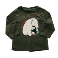 T-shirt kaki ours et pinguin OBAÏBI – 9M