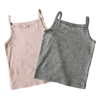 Lot de 2 débardeurs gris chiné/rose H&M – 2A