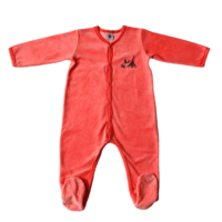 Pyjama velours rose corail « Paris je t’aime » PETIT BATEAU – 18M