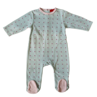 Pyjama velours bleu cœurs roses TISSAIA – 6M