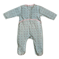 Pyjama velours bleu cœurs roses TISSAIA – 6M