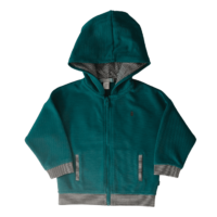 Veste à capuche verte dos tortue OBAÏBI – 12M