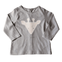 T-shirt manches longues gris girafe OBAÏBI – 9M