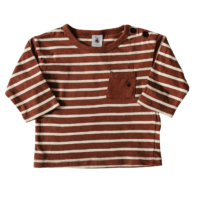 T-shirt marron rayé PETIT BATEAU – 6M