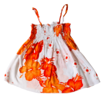 Robe fleurs oranges  – 6M