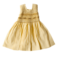 Robe jaune à smocks  – 6M