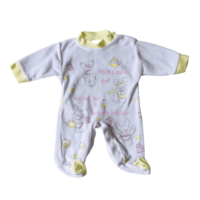 Pyjama velours blanc motifs souris  – 0M