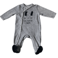 Pyjama velours gris calin comme mon lapin ORCHESTRA – 3M