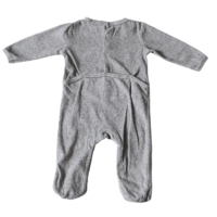 Pyjama velours gris Mini machine à bisous  – 6M