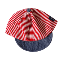 Casquette rayures rouges / jean