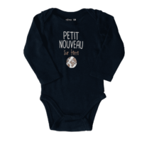 Body ML bleu marine ‘Petit nouveau sur terre’ GEMO – 12M