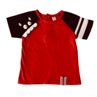 T-shirt rouge et manches bleu marine ORCHESTRA – 12M