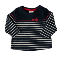 T-shirt manches longues bleu marine rayé Smile TAO – 6M