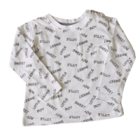 T-shirt manches longues blanc motif sweet little boy LUPILU – 12M