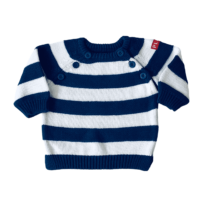 Pull rayé blanc et bleu  KIABI – 1M