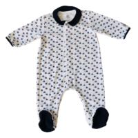 Pyjama velours blanc motif bateau  PETIT BATEAU – 6M