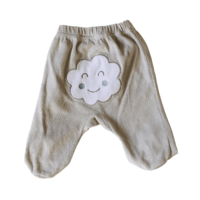 Pantalon velours pied fermé gris motif nuage PICCO MINI – 0M