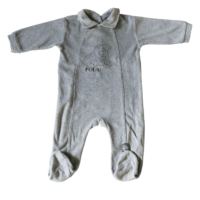 Pyjama velours gris motif ours  PICCO MINI – 6M